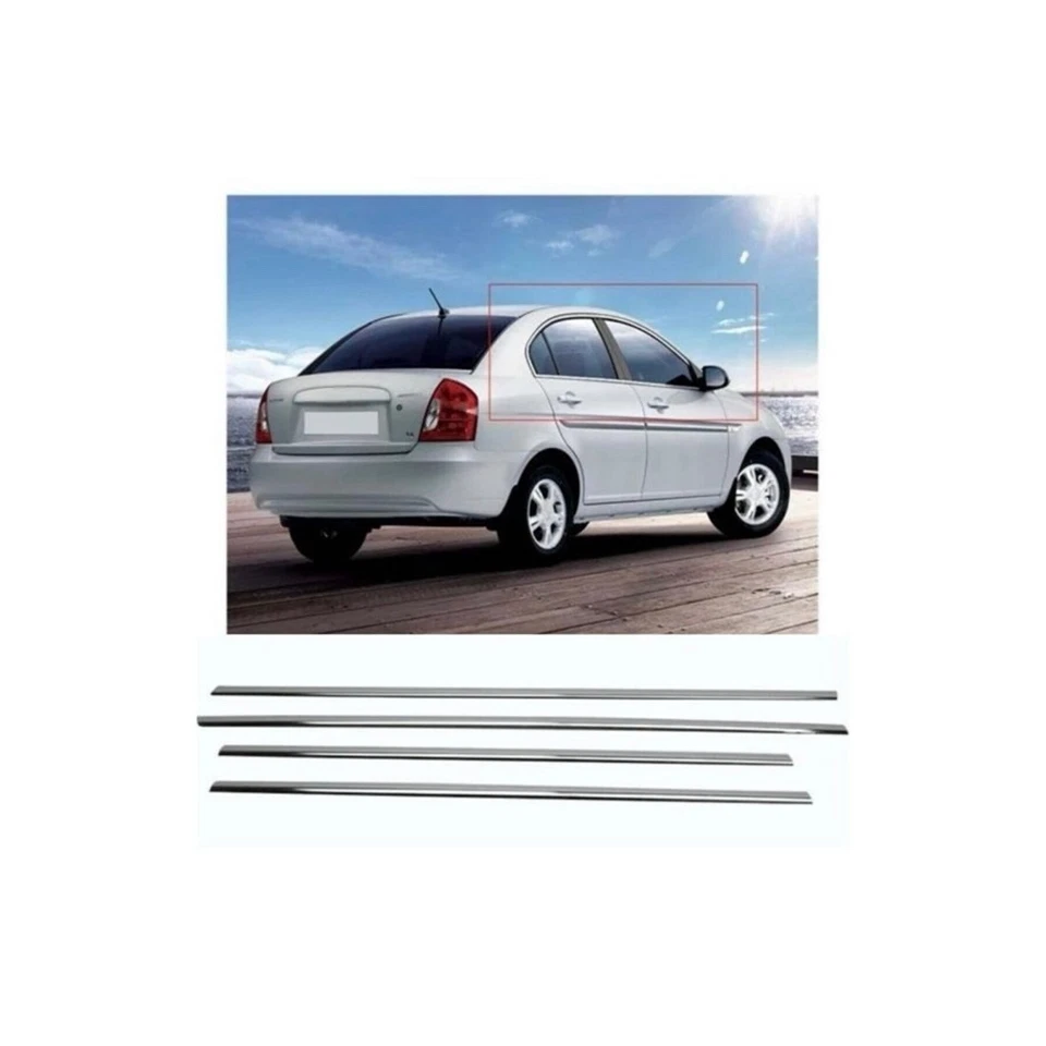Chrome Window Trim for Hyundai Accent Era 2005–2011 Foto 1 de 4