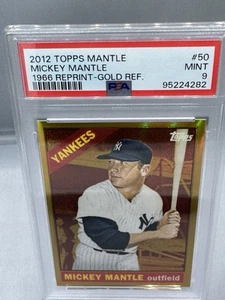 2012 Topps MICKEY MANTLE Gold Refractor 1966 Reprint SP NY Yankees #50 PSA 9 - Picture 1 of 2