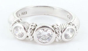 JUDITH RIPKA COCKTAILRING STERLINGSILBER 925 CZ DIAMONIQUE 3 STEINE, GRÖSSE 8 - Bild 1 von 8