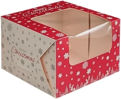 THE CAKE & SUGARCRAFT STORE LTD Christmas Cake Box Boxes Snowflake design 6, 8, 10 Inch Bulk Prices Red Green