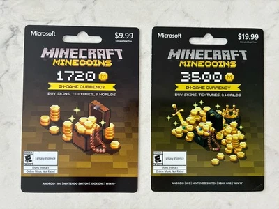 5220 Minecoins для Minecraft, стоимость $29,98 в двух неиспользованных подарочных картах - Изображение 1 из 2