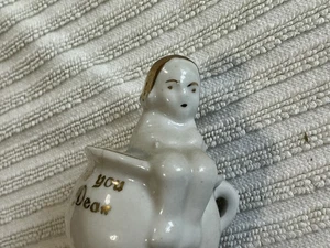 Antique Foreign Mini Chamber Pot 1890-1920 Figure Sat On It "After You My Dear" - Foto 1 di 10