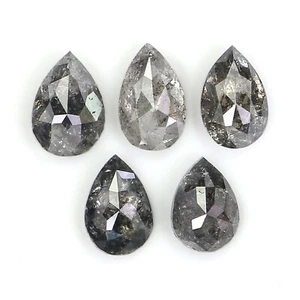Diamante natural suelto en forma de pera de 1,22 quilates 4,70 mm diamante de sal y pimienta QL752 - Imagen 1 de 8