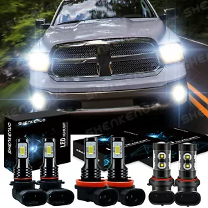 For 2009 2010 2011 2012 Dodge Ram & RAM 1500 2500 3500 LED Headlight & Fog Bulbs - Foto 1 di 12