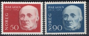 129 Norway 1963, NK 538-39, MNH Ivar Aasen, MI 496-97, SC #439-40. - Picture 1 of 1