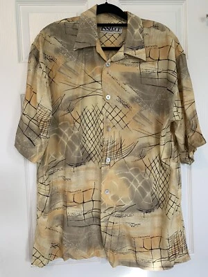 Camisa masculina Inserch tamanho grande colarinho botão frontal manga curta rayon abstrata - Imagem 1 de 4