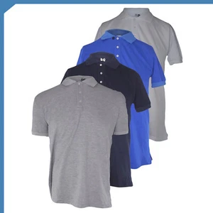 Polo Maglia Uomo Grigio Blu Scuro Bianco Regular Fit Cotone Piquet Made Italy - Picture 1 of 37