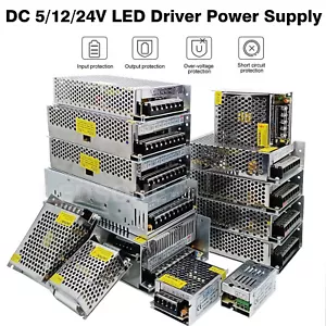 AC240V to DC5/12/24V 15-720W IP20 LED Driver Switch Power supply Transformer PSU - Picture 1 of 88
