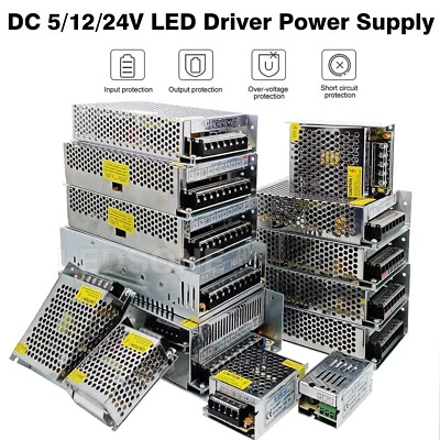 DC 12V / 5V / 24V LED Driver Transformateur Alimentation Electronique IP20 - Photo 1/4