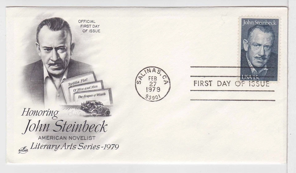 TurtlesTradingPost- John Steinbeck, Author - 1979 FDC #1773- Artcraft Cachet - Image 1 of 1