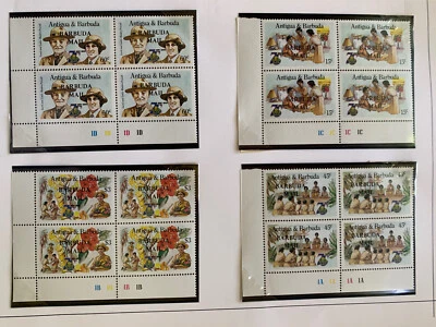 Jangel55 : BARBUDA MAIL OVERPRINTS: Rare S/S, Singles, Blocks Of 4: Girl Guides - Image 1 of 4