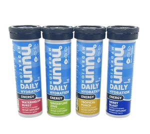 Nuun Energy Electrolyte Drink Tablets 4-Pack Mixed Flavors Daily Hydration