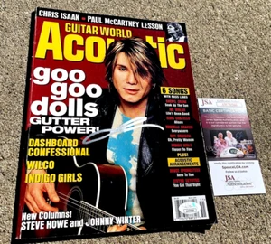 GUITARRA ACÚSTICA FIRMADA POR JOHNNY RZEZNIK REVISTA JSA COA GOO DOLLS - Imagen 1 de 3