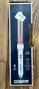 Conair Double Ceramic 1-Inch Curling Iron, Rose Gold & White, Up to 400 degrees - Picture 1 of 5