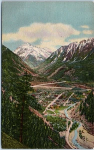 "OURAY" Million Dollar Highway MT. ABRAMS Colorado CO linen - Postcard - Picture 1 of 2