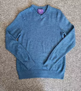 Savile Row Company London Merino Wool Blend Jumper Navy Size 2XS - Picture 1 of 9