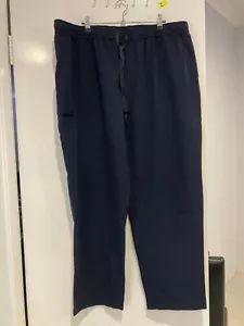 Anko #2 3XL Unisex Navy Blue Scrub Pants Cargo Pockets Tie Womens Mens Nurse Vet - Picture 1 of 6
