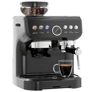 HOMCOM PRO Espresso Machine Bean Grinder Steam Wand 15 Bar Black WARRANTY - Picture 1 of 6