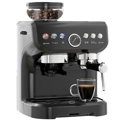 HOMCOM PRO Espresso Machine Bean Grinder Steam Wand 15 Bar Black WARRANTY - Image 1 of 4