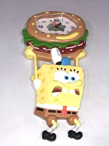 2004 Nickelodeon Spongebob Squarepants Krabby Patty Molded Wall Clock Works - Picture 1 of 4
