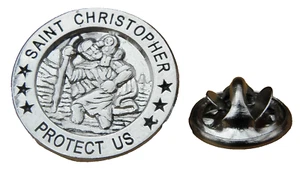 St Christopher Pin Badge Catholic Brooch Patron Saint of Travel Travelers - Photo 1 sur 5