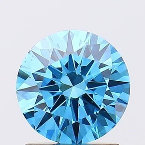 Round 1.30 Cts Fancy Vivid Blue VS2 IGI Certified Lab Grown CVD Diamond - Picture 1 of 10