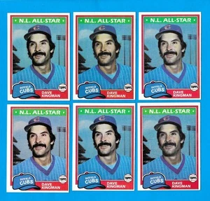 1981 Topps # 450 DAVE KINGMAN 6-card Lot - Chicago Cubs NM or better - Picture 1 of 2