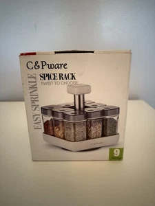 Estante giratorio para tarros de especias condimentos de vidrio 9 piezas/juego caja de condimentos agitadores - Imagen 1 de 9