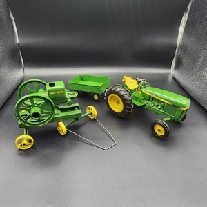Vtg John Deere Model E Farm Engine Ertl 1/6 Scale Unique Tractor With Trailer - Picture 1 of 9
