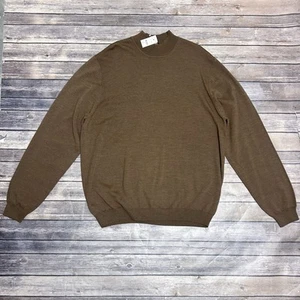 Suéter Brooks Brothers Marrón Lana Merino Cuello Simulado Manga Larga Tejido XL - Imagen 1 de 7