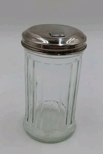 Vintage Gemco Sugar Dispenser Ribbed Glass Diner Style Flip-top Chrome Lid USA - Picture 1 of 5