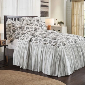 Farmhouse Queen Coverlet Brown Annie Floral Cotton / Bedroom Decor VHC Brands - Picture 1 of 6