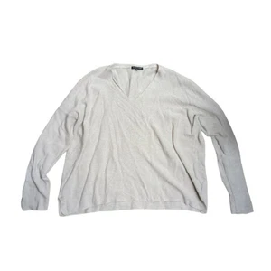 Eileen Fisher cream organic linen cotton blend knit lightweight sweater - Picture 1 of 4