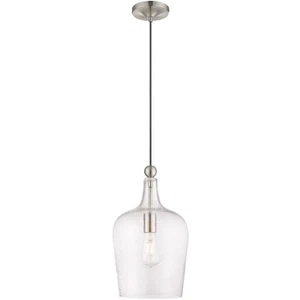 Lighting 41237-91 Art Glass - 9.25" One Light Mini Pendant, Brushed Nickel Fi... - Picture 1 of 9
