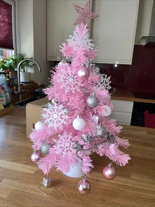 Mini Christmas Tree - Tabletop Christmas Tree Decorations - Pink - Picture 1 of 5