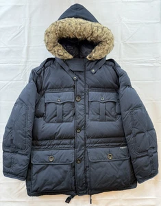 Polo Ralph Lauren Navy Blue Parka Puffer Down Ranger Fur Hooded Jacket Men's XL - Picture 1 of 14