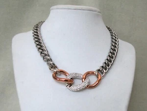 2015 Swarovski ® Miranda Kerr "Bound" 5080040 necklace 16" pave rhinestone link - Picture 1 of 6