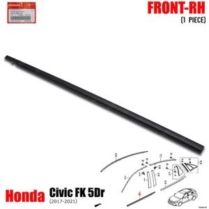 Front Rh Outer Weatherstrip Window Molding Seal For Honda Civic FK 2017 - 2021 - Imagen 1 de 11