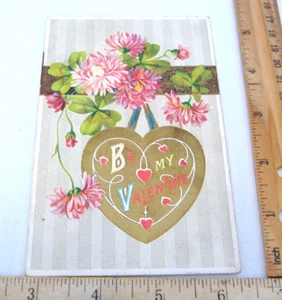 BE MY VALENTINE~VINTAGE EMBOSSED VALENTINE POSTCARD~SERIES 104 E - Picture 1 of 3