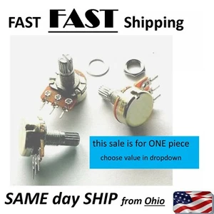 Linear Potentiometer Pot B1K B2K B5K B10K B100K B250K B500K B1M B500 B50K B20K - Picture 1 of 2