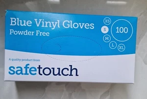 SafeTouch Blue Vinyl Glove - Powder Free (Pack Of 100) -- Small - Picture 1 of 3
