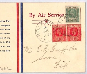 FIJI KGV Air Mail 1930 Cover FIRST FLIGHT Lautoka-Suva MULLER#3a (1,250 Pts)YS16 - Picture 1 of 14