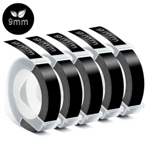 5PK For DYMO Organizer Xpress Label Maker 3D Embossing Tape 520109 Black 3/8" - Picture 1 of 9