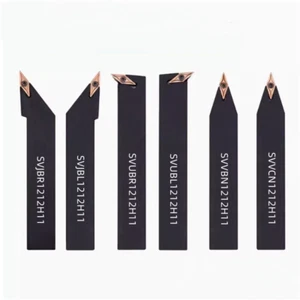 6PCS 1/2" SVJBR/SVUBR/SVVBN1212H11 External Turning Tool Holder with 6pcs VBMT11 - Picture 1 of 2