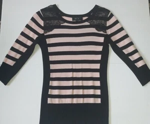 BCX Girls Knit Long Sleeve Blouse Kids Size Extra Small Black and Pink - Picture 1 of 7