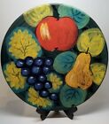 Vintage Italian Handpainted Tuscan Fruit Art Pottery Hanging Wall Plate 15 3/4"