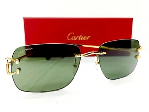 Nuovi Occhiali da sole Cartier placcati Oro modello 0330S con "C" ridisegnata - Imagen 1 de 11