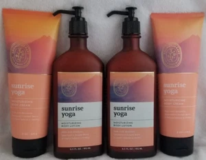 4 Bath Body Works AROMATHERAPY SUNRISE YOGA Spearmint Lotion Cream Juniper Berry - Picture 1 of 5
