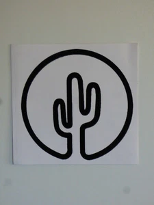 Saguaro Cactus Black White Bumper Sticker Window Decal Car 4"x4" UV Resistant - Picture 1 of 3