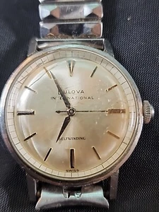 Bulova Vintage International 3-hand Self Winding Watch PARTS & REPAIR        66F - Picture 1 of 7